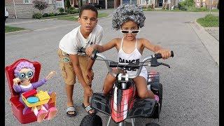 Greedy Granny Cali Rides Brother's Car! FamousTubeKIDS