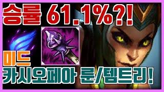 통계로 보는 미드 카시오페아 룬 템트리 -  승률 61.1% 의 룬 / 템트리 꿀조합은?