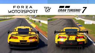 Forza Motorsport vs Gran Turismo 7 - Chevrolet Corvette C7.R - FM8 vs GT7 Comparison