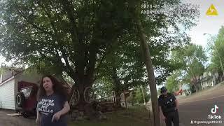 Crazy neighbor keeps demands police take her to jail for theft & vandalism of my property!