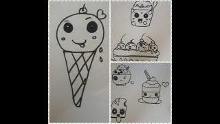 How to draw different types of ICECREAMS/Drawing by Shiny/ PRAISE 'N' SHINE CHANNEL