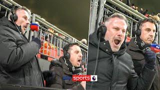 COMMS CAM!  Jamie Carragher and Gary Neville reaction to thrilling draw at Anfield!