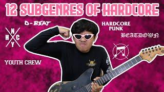 12 SUBGENRES OF HARDCORE (GUITAR RIFF)