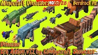 Dinosaur Era Addon V1.1 Showcase | CompyCraft Dinosaur Showcase Bedrock PE Minecraft Dinosaurs Ep728