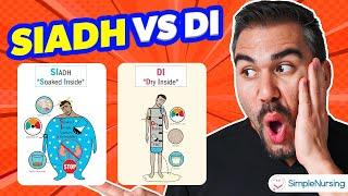 SIADH vs DI (Diabetes Insipidus) for nursing RN PN NCLEX