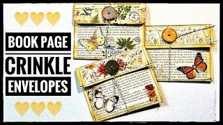 Book Page Crinkle Envelopes - Junk Journal Ephemera