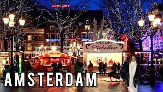 Christmas Mood is coming to Amsterdam, Netherlands 2023 Christmas Light Walking Tour 4K