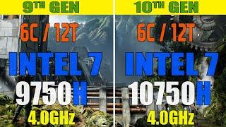 INTEL i7 9750H vs INTEL i7 10750H | 17 GAMES TEST |