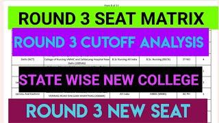 MCC Neet 2024 3rd Round Seat matrix lNeet 3rd Round Update|Cutoff Round 3 lNew Colleges Status #mcc