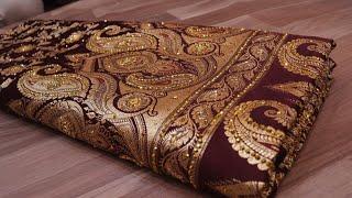 ARNG-2851 "The Mahogany Red" Premium Banarasi Silk Saree|Silk Fabric|Acylic Stones|Coppper Zari