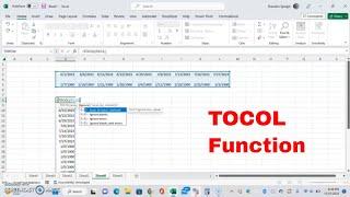 How to Use the TOCOL Function in Microsoft Excel to Arrange Your Data in One Column! #howto #excel