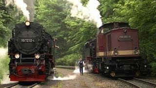 Dampflok 99 7234 Lokschaden in Steinerne Renne | Harzkamel schleppt ab