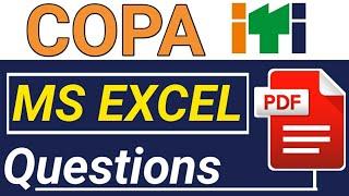 COPA Question bank MS Excel MCQ with answers important for CTS Exam of ITI Students pdf