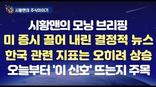 모닝 브리핑. 미 증시 끌어 내린 뉴스들. 트럼프는 협상할 생각이 없다? 엔비디아 등이 반등한 이유는. 한국 관련 지표는 오히려 상승. 원인 보니. 오늘부터 이 신호 뜨는지 주목