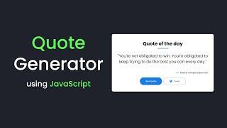 How To Make Quote Generator Website Using HTML CSS And JavaScript