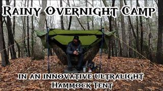 Ultralight Hammock Camping In The Rain- Testing The TravelBird- SkyNest Hammock Tent