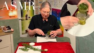 ASMR Using fresh herbs in self care - Rosemary (Unintentional ASMR, Real person ASMR)