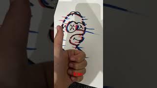 Drawing Homer Simpson with Posca Markers (glitch effect)