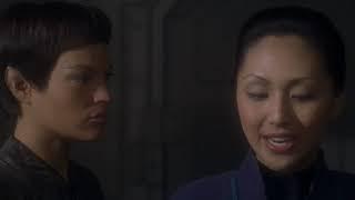 Sub-Commander T'Pol and Ensign Sato Talks to the Alien Life Form