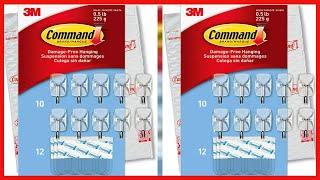 Command Small Clear Wire Hooks, 10 Hooks, 12 Strips