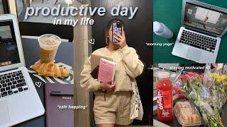 PRODUCTIVE DAY IN MY LIFE | staying motivated, working out, & cafe hopping!