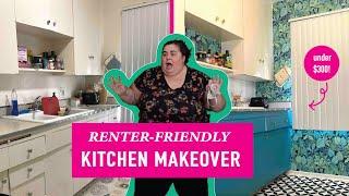 Colorful Renter-Friendly Kitchen Makeover (Only $267)! Maximalist Makeover