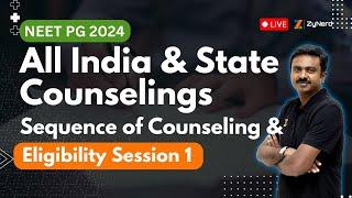 All India & State Counselings - Sequence of Counseling & Eligibility Session 1