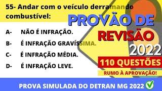 PROVÃO DE REVISÃO DO DETRAN 2022 - PROVA SIMULADA DO DETRAN MG 2022 -100 QUESTÕES 2 SIMULADOS EM 1