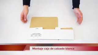 Caja de cartón automontable blanca