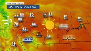 Sunny/hazy, breezy, and warm on Tuesday