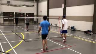 Jumping smash from Sajid - Calgary Genesis Badminton