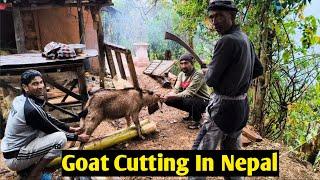 Best Goat Cutting in Nepal | Traditional Goat Cutting in Nepali Village | लोकल खसीको मासु | KhasiCut