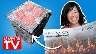 Grill A Burger With 12 Sheets of NEWSPAPER? - 1990s Quik Cook Grill