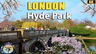 Hyde Park London Walk | Look Around Hyde Park In Spring | 4K