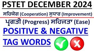 POSITIVE AND NEGATIVE TAG WORDS FOR PSTET 2024