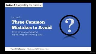 IELTS Writing Task 1 Three Common Mistakes to Avoid