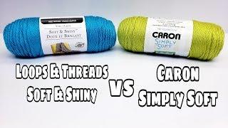 Yarn Review - Loops & Threads Soft & Shiny VS Caron Simply Soft -  Bag-O-Day Crochet