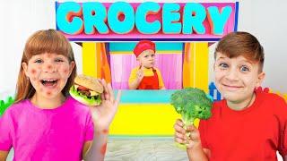 Healthy Food vs Junk Food Challenge + More Diana and Roma English