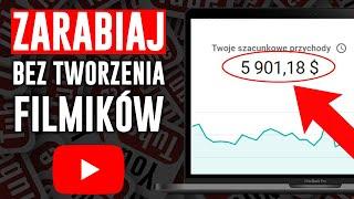 Zarabianie na YouTube Bez Tworzenia i Montowania Filmików | Przychód pasywny