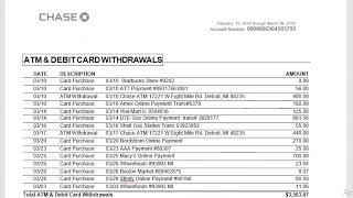 Chase Bank Statement Auto Calculate Edit - How To