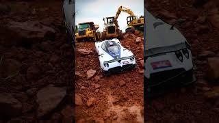 Pagani Huayra Offroad Challenge: R/C Car vs. Giant Construction Machines!