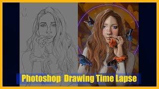 "The Day" Photoshop Drawing Time Lapse | Kassie Fox Speedpaint