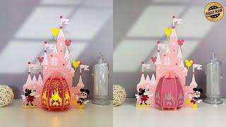 How To Make Paper Cut Lantern Disney Castle Love