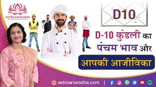 D10 कुंडली का पंचम भाव और आपकी आजीविका | 5th House in D10 chart | anuradha sharda | divisional chart