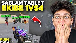 90 FPS SAĞLAM TABLET EKİBİ YOK ETTİM!! 1VS4 ATTIM| PUBG MOBİLE