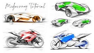 Midjourney Tutorial: Mastering Sketch Style Bike & Car Designs