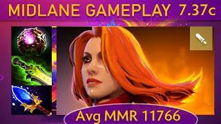 ⭐ 7.37c Lina |K+A-D - 27 KP - 79%| Mid Gameplay - Dota 2 Top MMR