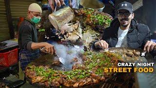 FULL NIGHT LAHORI STREET FOOD IN PAKISTAN - Sheefa Mutton Keema & Arif Chatkhara