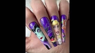 Amazing cartoon and Disney nail art for long nails