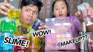 MIXING MAKEUP INTO SLIME!! | Grae and Chloe